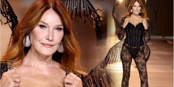 56 Yaşındaki Carla Bruni, İlk Defa Victoria’s Secret Defilesinde Yürüdü